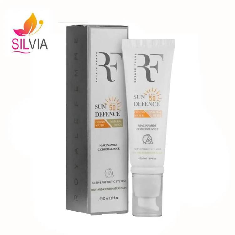 کرم ضد آفتاب رنگی بژ طبیعی فیوژن واتر پوست چرب SPF50 آر اف 50 میل