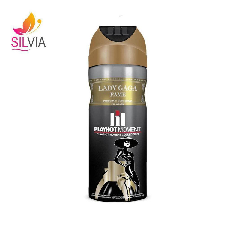 اسپری دئودورانت زنانه پلی هات مومنت مدل Lady GaGa Fame