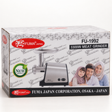 چرخ گوشت فوما مدل FU-1992 توان حداکثر 3300 وات، تیغه استیل ضدزنگ، چرخش معکوس، سوسیسساز و کبهساز با 2 سال گارانتی