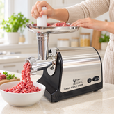 چرخ گوشت فوما مدل FU-1992 توان حداکثر 3300 وات، تیغه استیل ضدزنگ، چرخش معکوس، سوسیسساز و کبهساز با 2 سال گارانتی