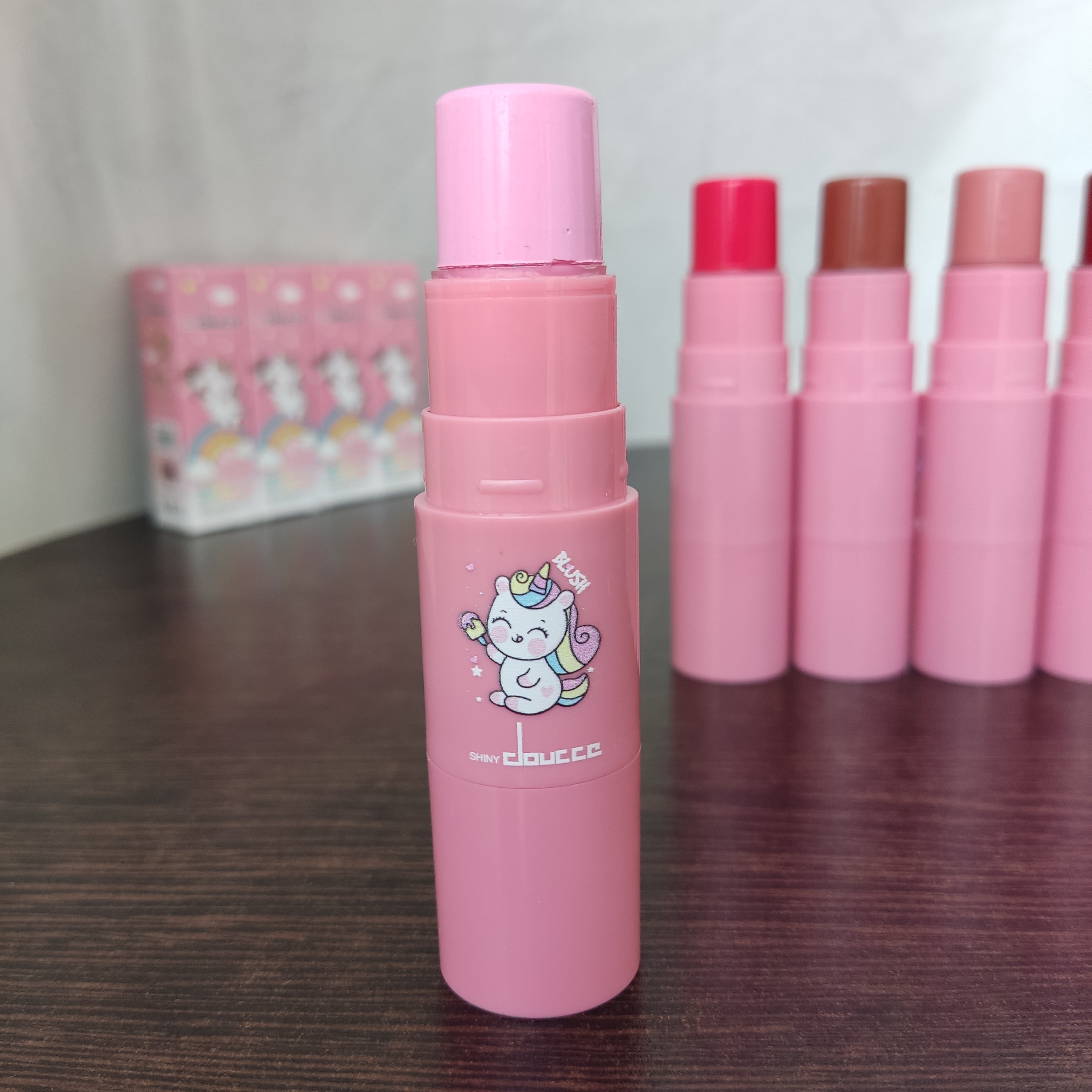 رژگونه دوطرفه کاکائویی استیکی طرح یونیکورن