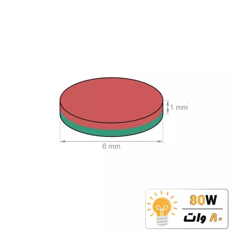 آهنربا گرد (استوانه - دیسک) نیودیمیوم 6x1 ND گرید 42