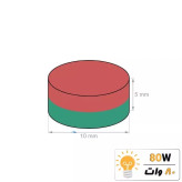 آهنربا گرد فریت سکه ای (مگنت سرامیکی) 12x5 FR