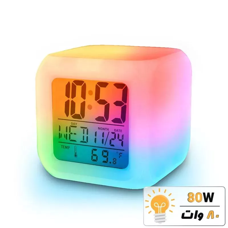 ساعت و دماسنج دیجیتال رنگی آلارم دار مکعبی CHH508 RGB