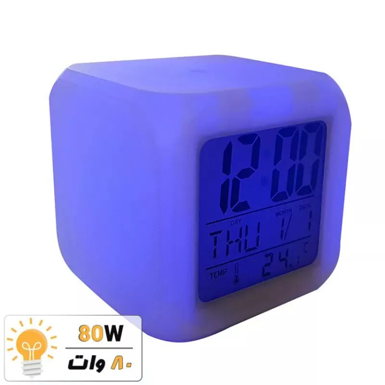 ساعت و دماسنج دیجیتال رنگی آلارم دار مکعبی CHH508 RGB