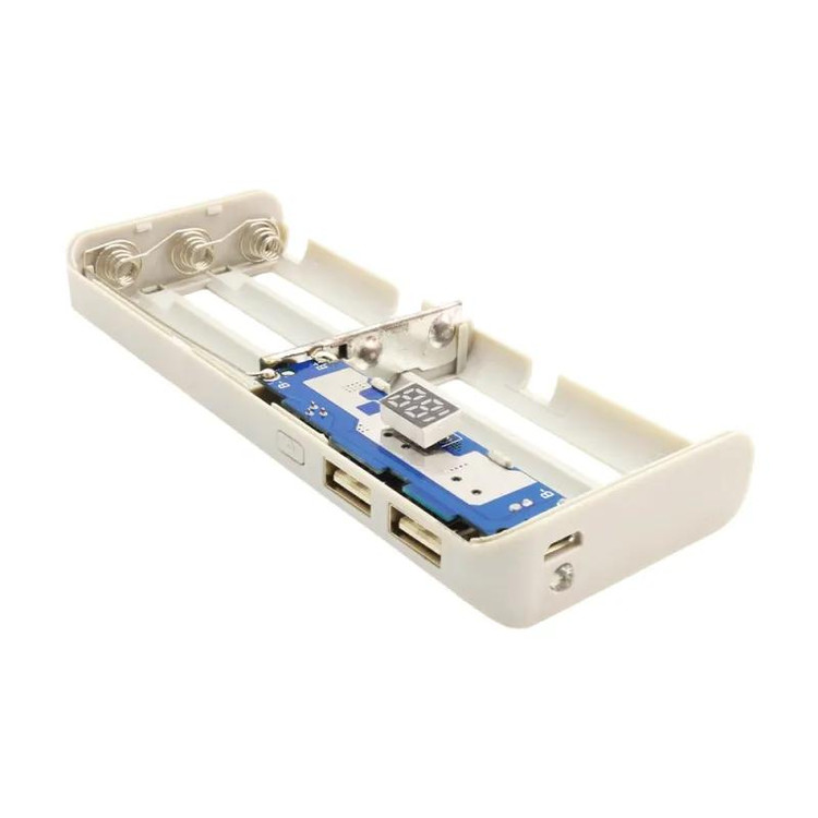 کیس پاوربانک 13000mAh دو خروجی USB به همراه نمایشگر و برد 5 باتری