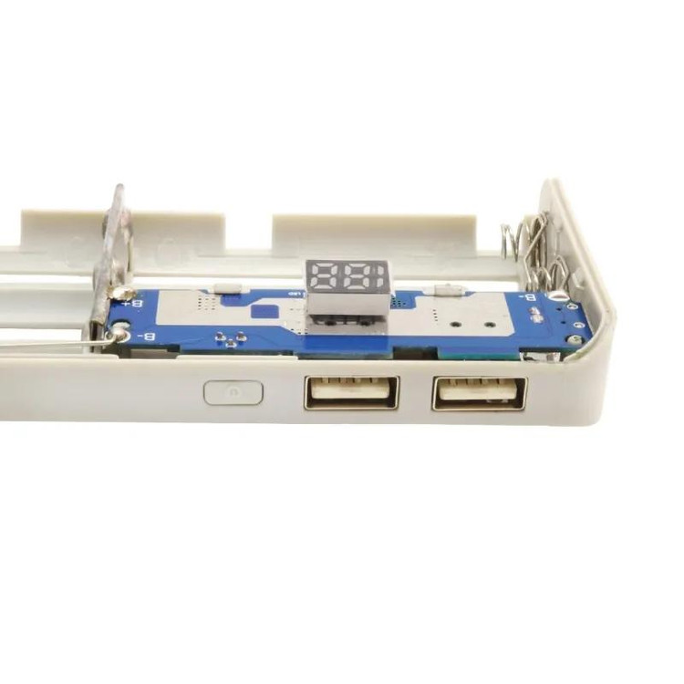 کیس پاوربانک 13000mAh دو خروجی USB به همراه نمایشگر و برد 5 باتری