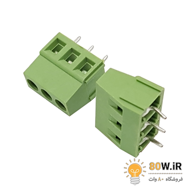 ترمینال پیچی 3پین KF128 5.0mm رنگ سبز