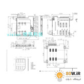 سوکت سیم کارت Micro Sim اتوماتیک 6 پین