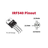ماسفت IRF540 پکیج TO-220 اورجینال