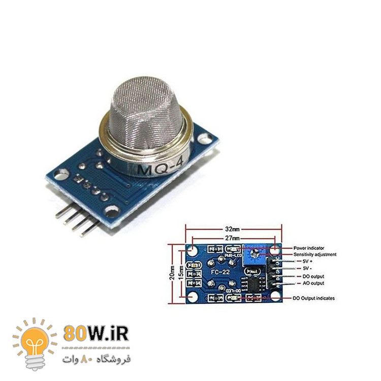 ماژول سنسور تشخیص گاز متان - طبیعی MQ-4