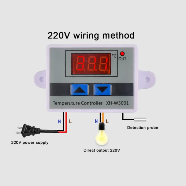 ماژول ترموستات و کنترل دما دیجیتال 220 ولت XH-W3001
