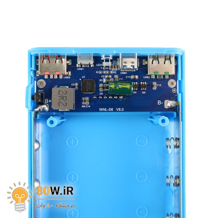 کیس پاوربانک KA4 فست شارژ QC با دو ورودی Micro - Type-C و دو خروجی USB