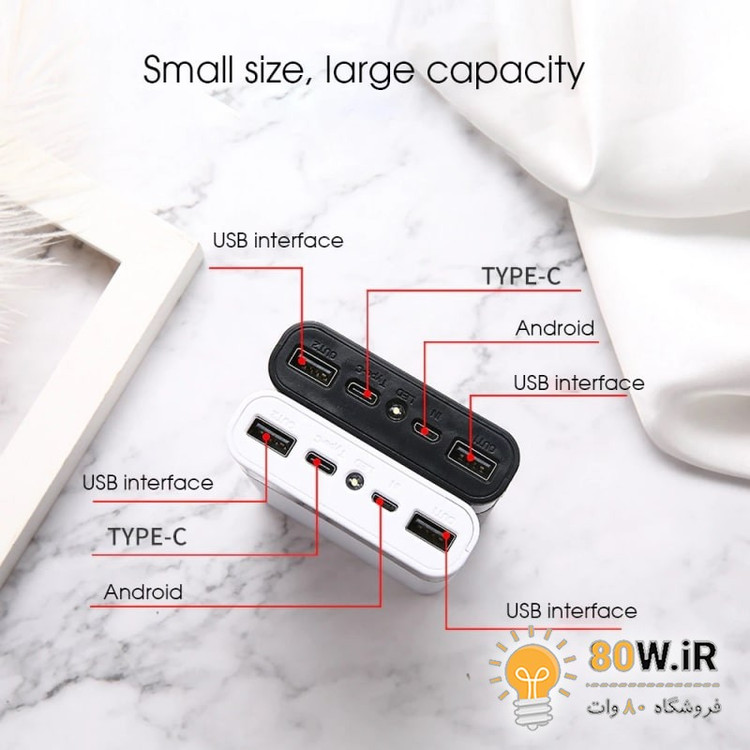 کیس پاوربانک KA4 با دو ورودی Micro Type-C