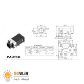 جک هدفون 3.5mm 6Pin مدل PJ311D SMD