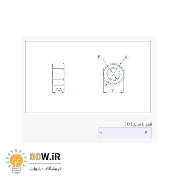 مهره شش گوش پلاستیکی M4