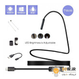 دوربین آندوسکوپ 1.3 مگاپیکسل با لنز 7mm و کابل 1 متر ارتباط USB سازگار با ویندوز و اندروید ضدآب