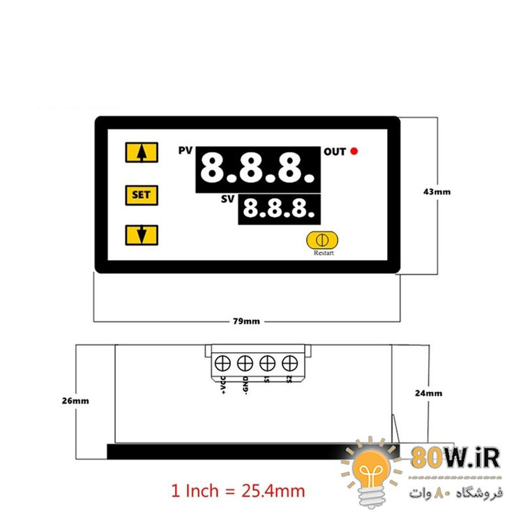 ماژول ترموستات دیجیتال دما W3230 ولتاژ 220 ولت