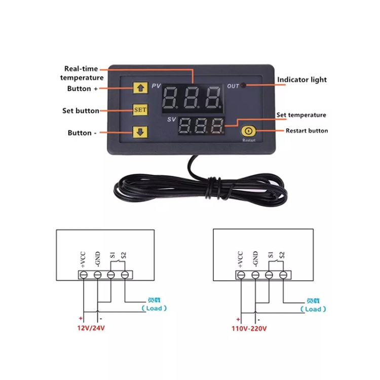 ماژول ترموستات دیجیتال دما W3230 ولتاژ 220 ولت
