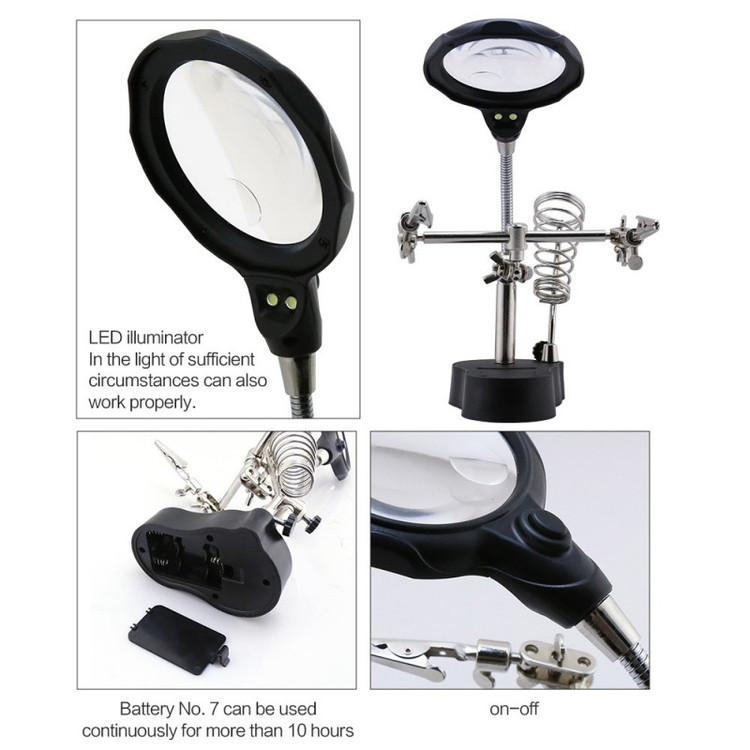 گیره مونتاژ ذرهبین دار همراه با پایه هویه مدل TE-801