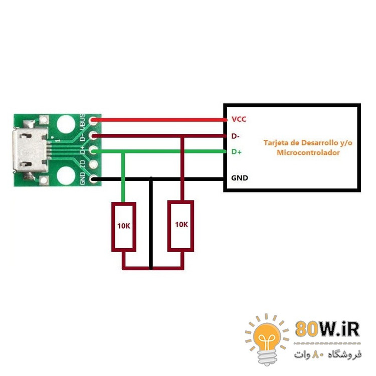 ماژول تبدیل micro usb به DIP