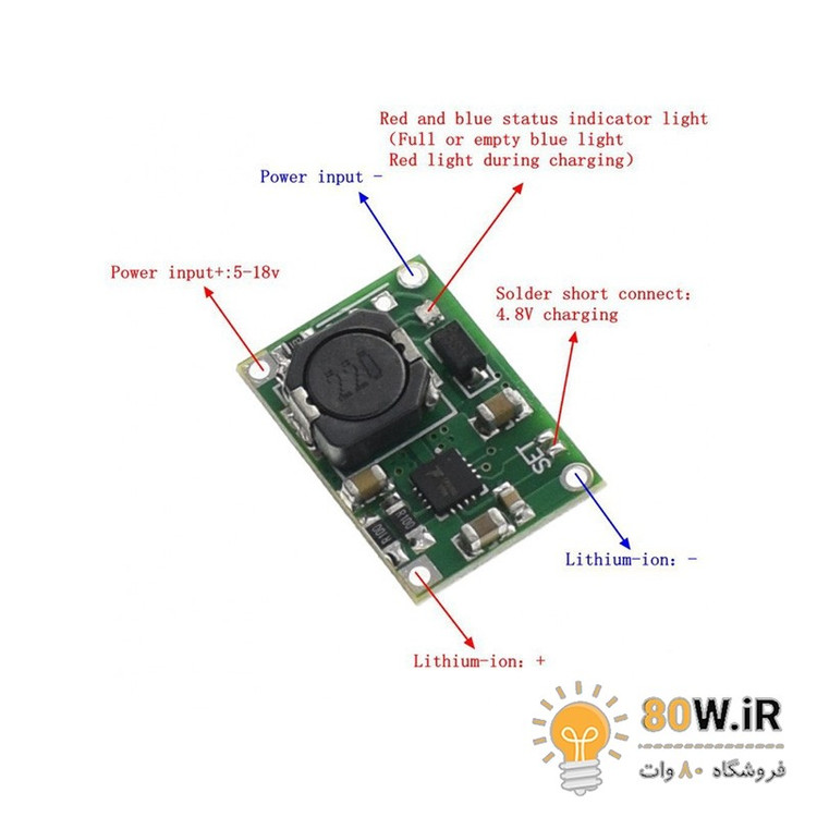 ماژول شارژر باتری لیتیوم یون تک سل و 2 سل TP5100