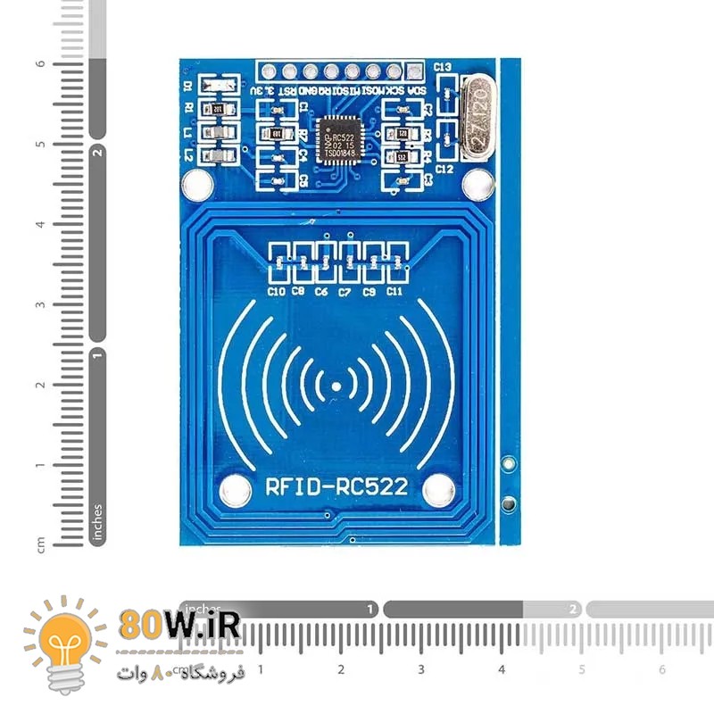 ماژول RFID با قابلیت خواندن و نوشتن RFID Reader/Writer RC522 Mifare 13.56Mhz به همراه تگ