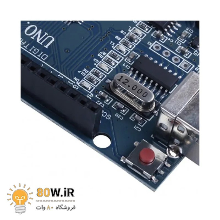 برد آردوینو Uno پردازنده مرکزی ATmega328 و چیپ مبدل CH340G
