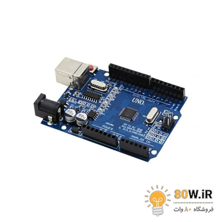 برد آردوینو Uno پردازنده مرکزی ATmega328 و چیپ مبدل CH340G