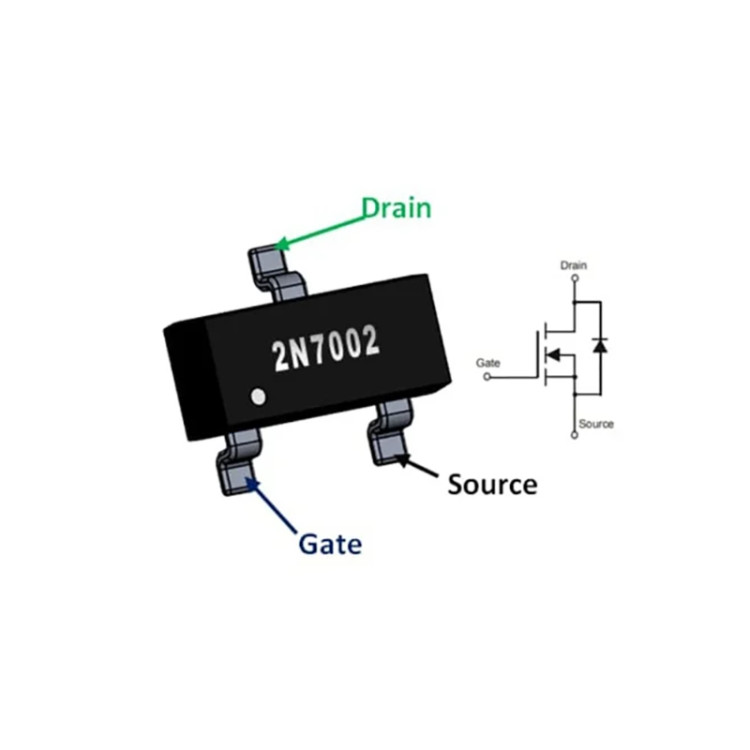 ماسفت 2N7002 smd کد 702 پکیج SOT-23