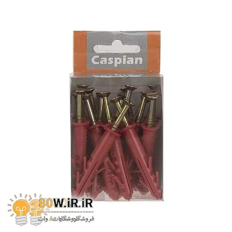 پیچ و رولپلاک لبه دار کاسپین سایز 5 (بسته 20 عددی)