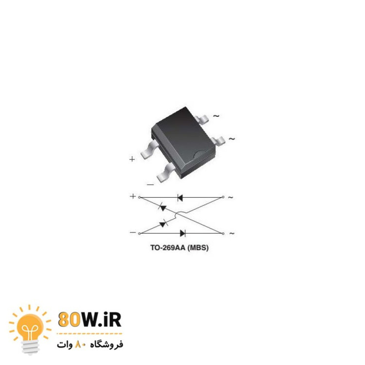 پل دیود 0.5A 600v MB6S SMD