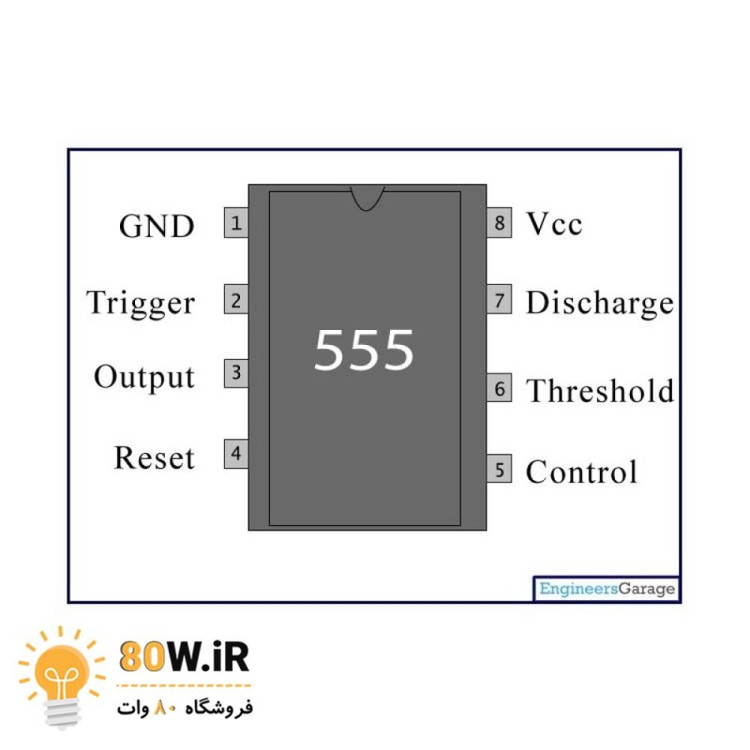 تراشه تایمر NE555 پکیج DIP