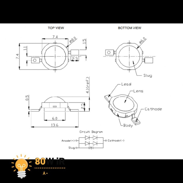 LED COB سفید آفتابی 5W مارک PROLIGHT OPTO