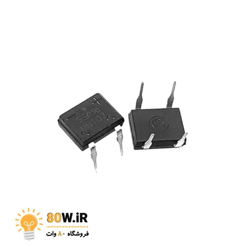 پل دیود مربعی DB107 1000V-1A پکیج DIP