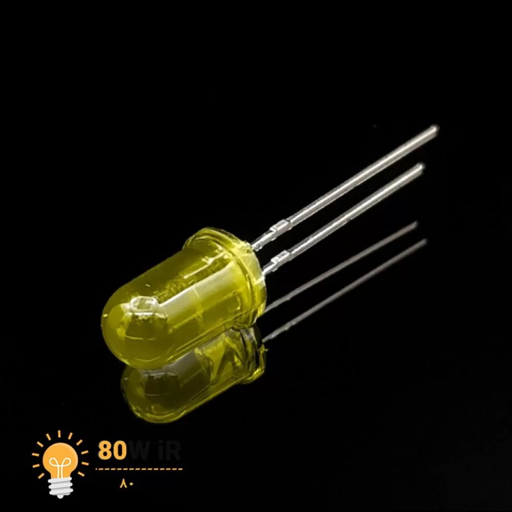 ال ای دی 5mm زرد مات پایه کوتاه