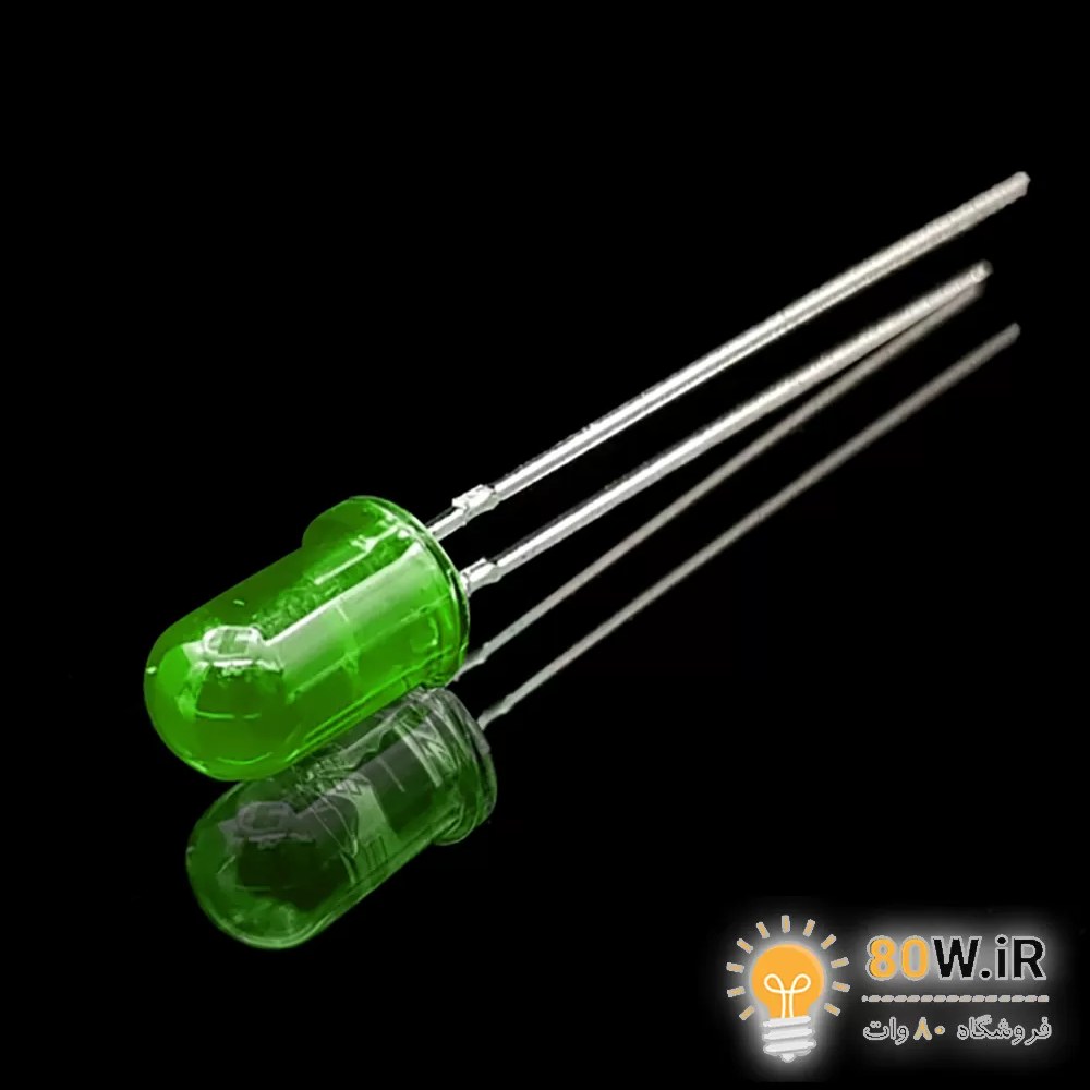 LED سبز 5mm مات پایه بلند