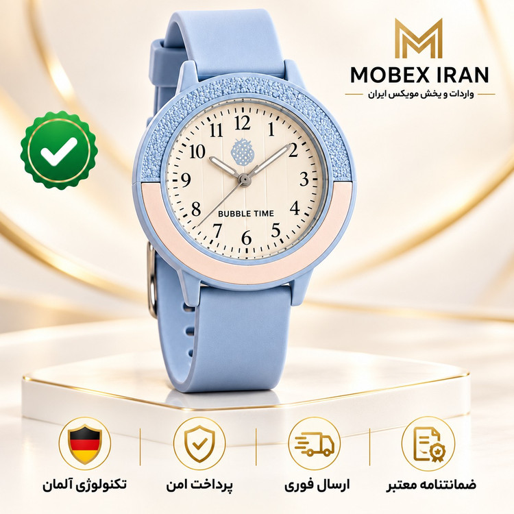 ساعت مچی/ساعت مچی رنگی دخترانه بابل اصلی سیلیکون ضداب/ارسال فوری/خریداقساطی