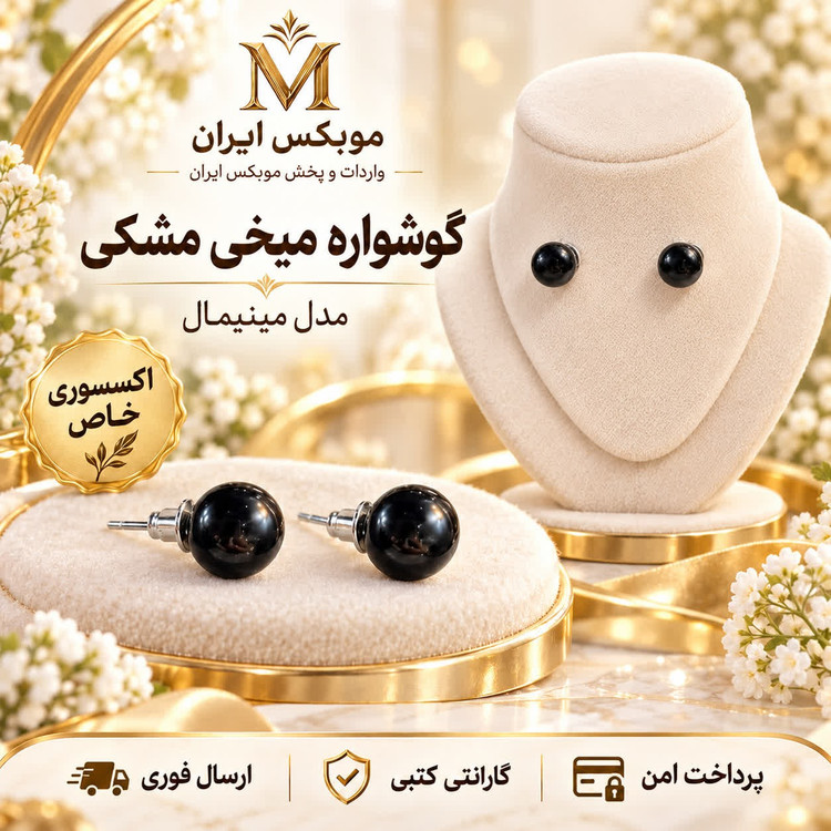 گوشوارهاکسسوری گوشواره میخی مشکیارسال فوریخریداقساطی