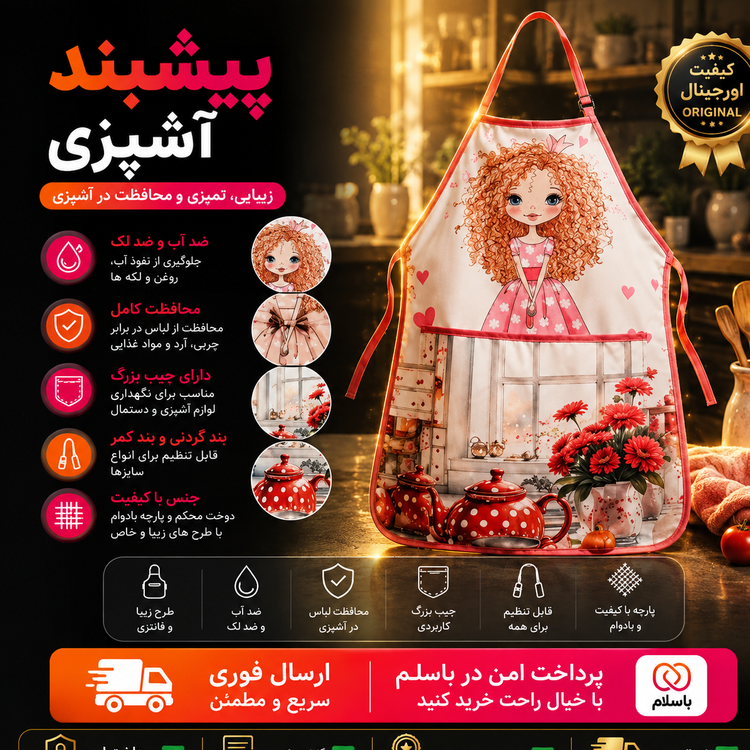 پیشبند آشپزی چند طرح کیفیت عالی ارسال فوری اقساطی