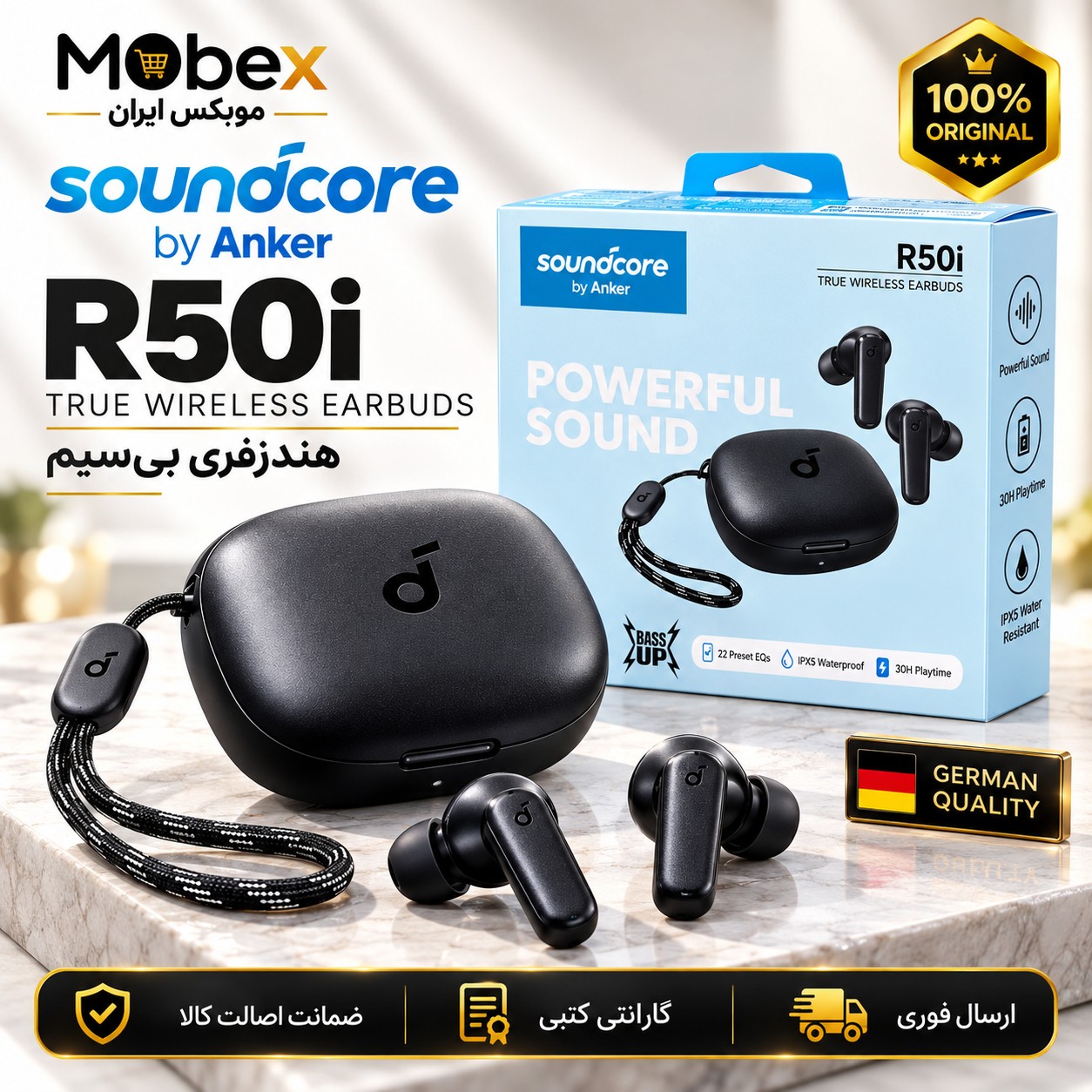 هندزفری ایرپاد انکر مدل Sound Core R50i /گارانتی کتبی/ارسال فوری/خریداقساطی