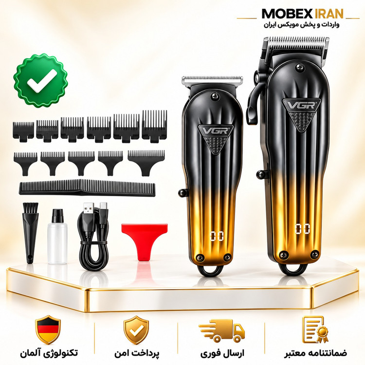 ماشین اصلاح موی سر و صورت vgrدوقلواصلی646با ضمانت/ارسال فوری