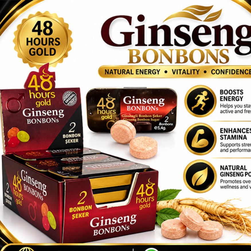 آبنبات جینسینگ دار 48 ساعته طلایی