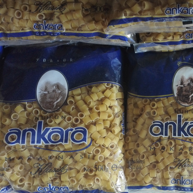 ماکارونی رشته ای آنکارا ترکیه (پک 10 کیلویی شامل 20 بسته بقیمت عمده)