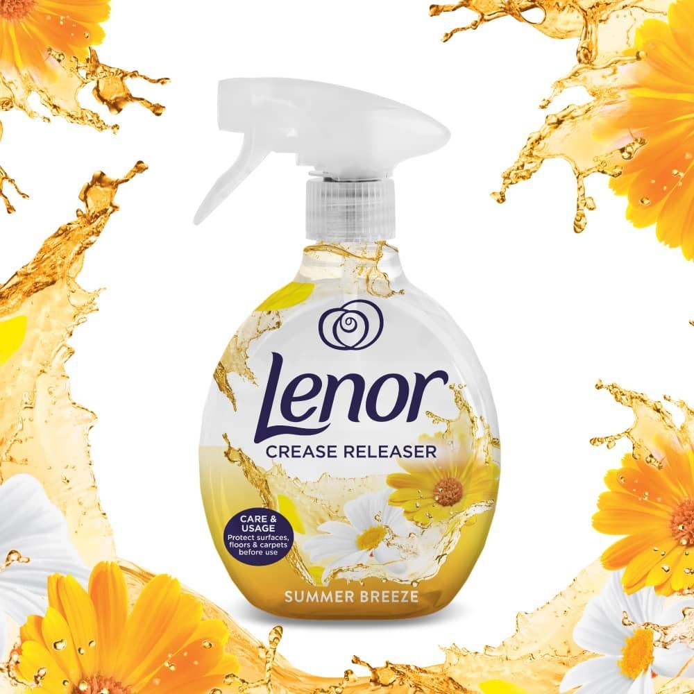 اسپری ضدچروک و خوشبو کننده لباس لنور با رایحه نسیم تابستانی Lenor Summer Breeze حجم 500 میل