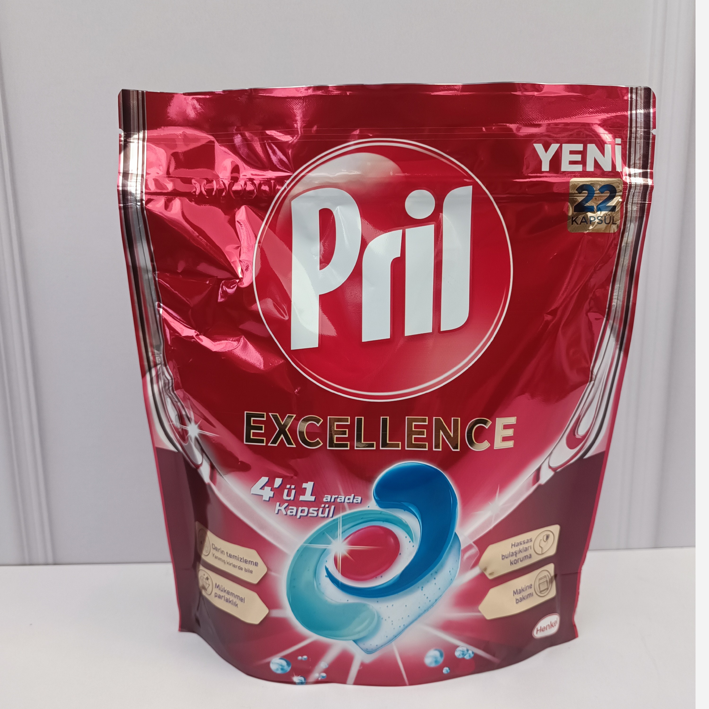 قرص ماشین ظرفشویی 4 در 1 پریل مدل Excellence بسته 22 عددی