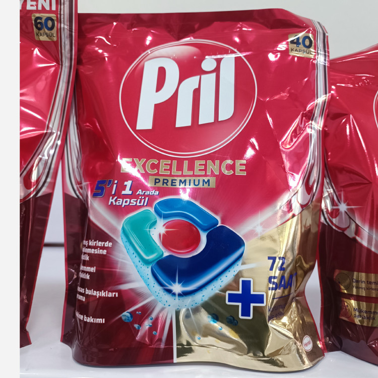 قرص ماشین ظرفشویی 5 در 1 پریل مدل Excellence بسته 40 عددی