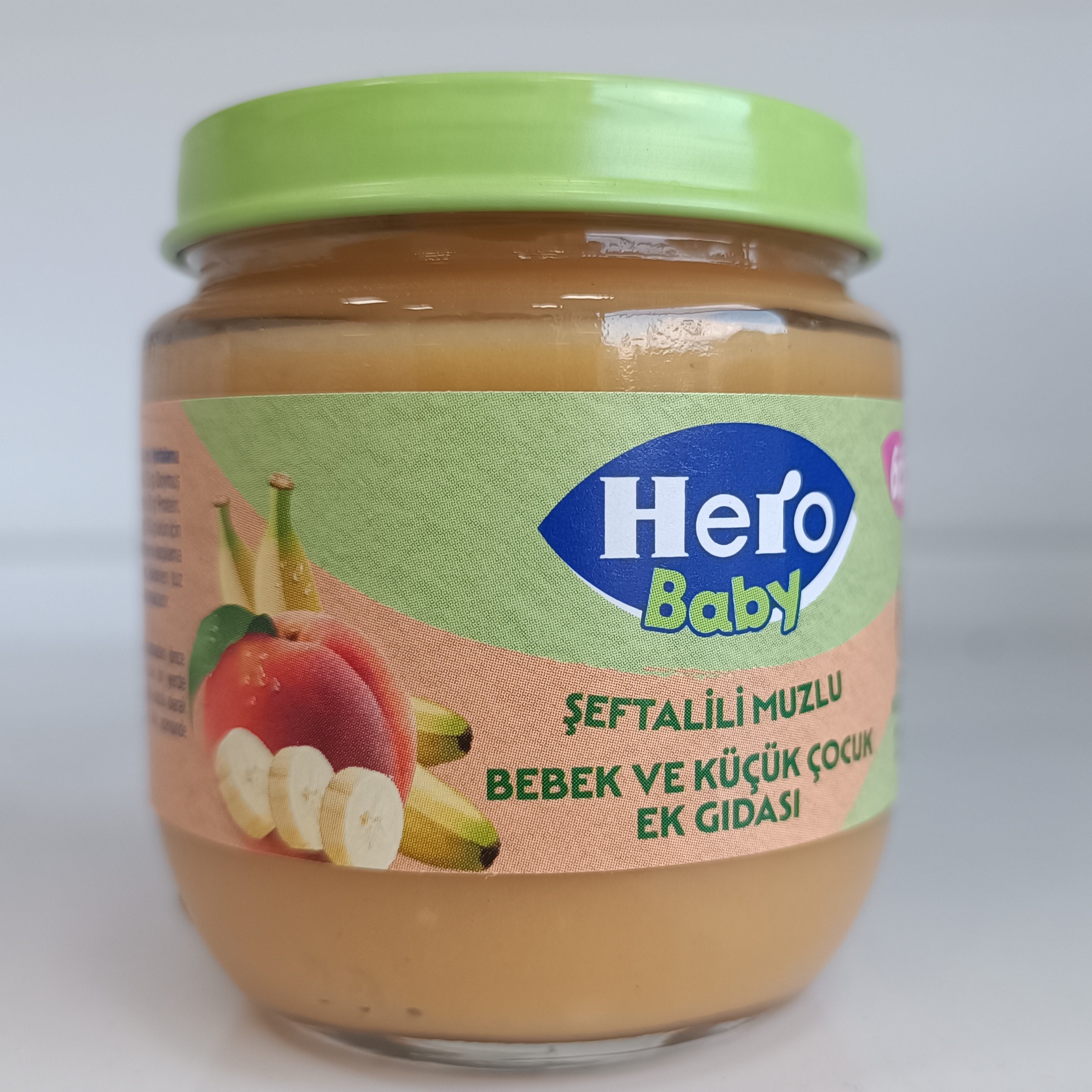 پوره میوه موز و هلو بدون شکر افزوده 120 گرمی هرو بیبی Hero Baby