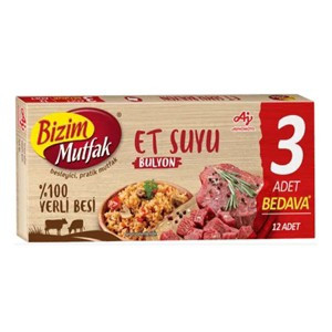 عصاره گوشت بیزیم موتفاک Bizim Mutfak مدل Et Suyu بسته 12 عددی وزن 120 گرم