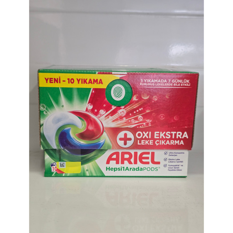قرص ماشین لباسشویی آریل مدل oxi ekstra بسته 10 عددی